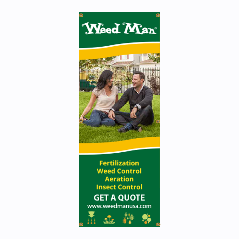 Weed Man Banner Stand - Couple Sitting